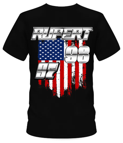 Rupert Racing American Flag T-Shirt