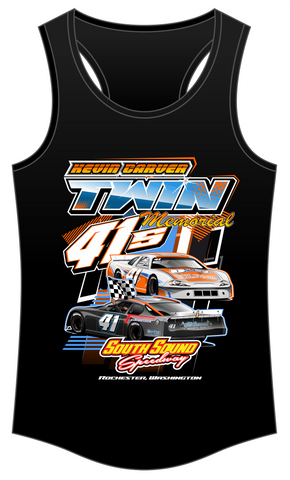 Kevin Carver Twin 41 Women's Racerback Tank Top